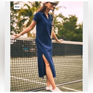 knee length dresses for ladies Spanx Air Essentials Pique Polo Midi Dress